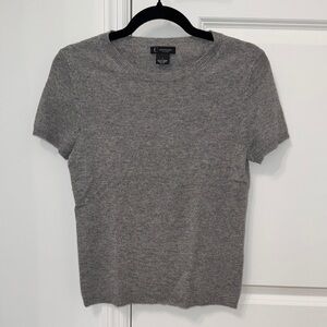 C by Bloomingdale’s Grey Short-sleeve Sweater